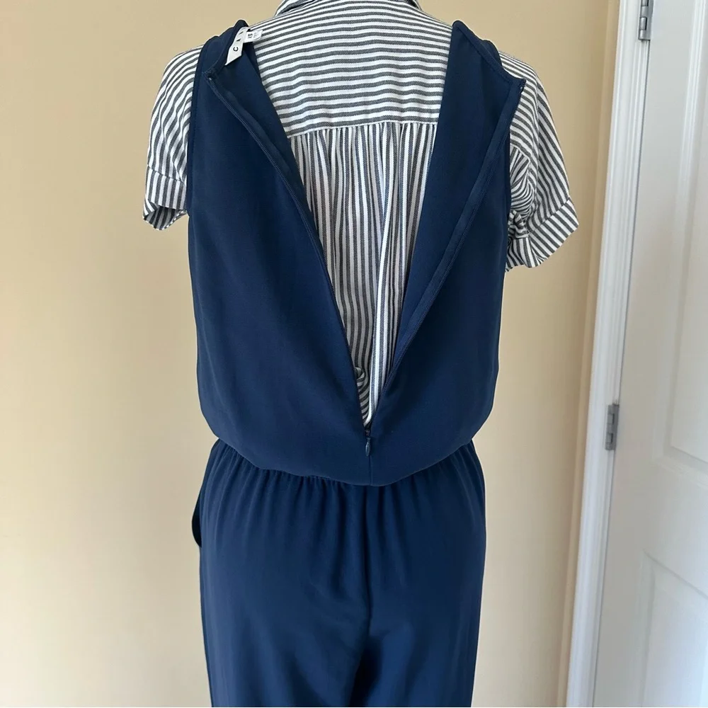 CAbi 303 French Navy Jumpsuit Drawstring Pocket Sleeveless Zipper Women's XS - Picture 7 of 10